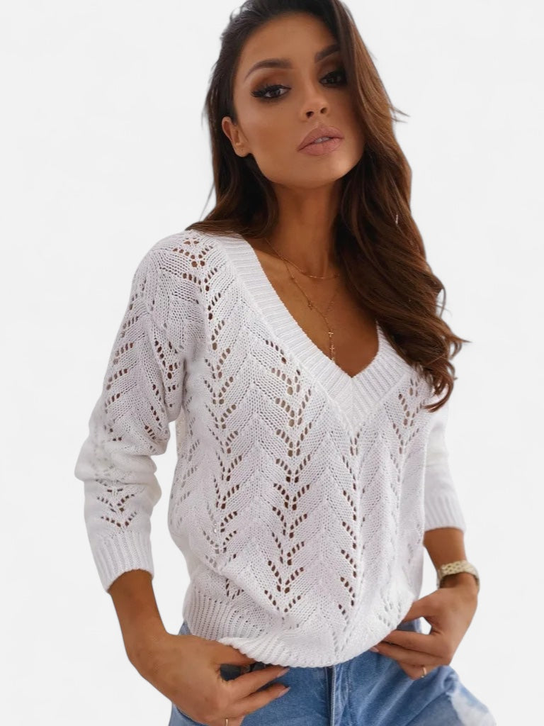 Eloura | Women's Open-Knit Linen Sweater