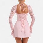Eloura | Women’s Lace Patchwork Mini Dress – Allure in Motion, Elegance in Detail
