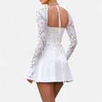 Eloura | Women’s Lace Patchwork Mini Dress – Allure in Motion, Elegance in Detail