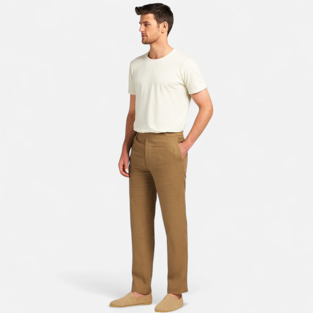 Eloura | Men’s Linen Trousers – Breathable Ease, Tailored Simplicity