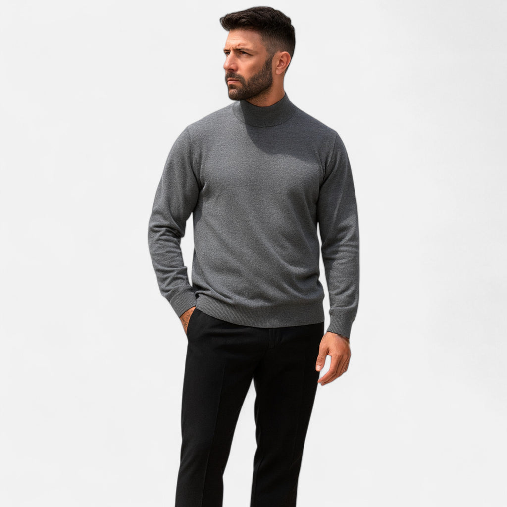 Eloura | Men’s Knitted Sweater – Half-High Collar, Refined Warmth