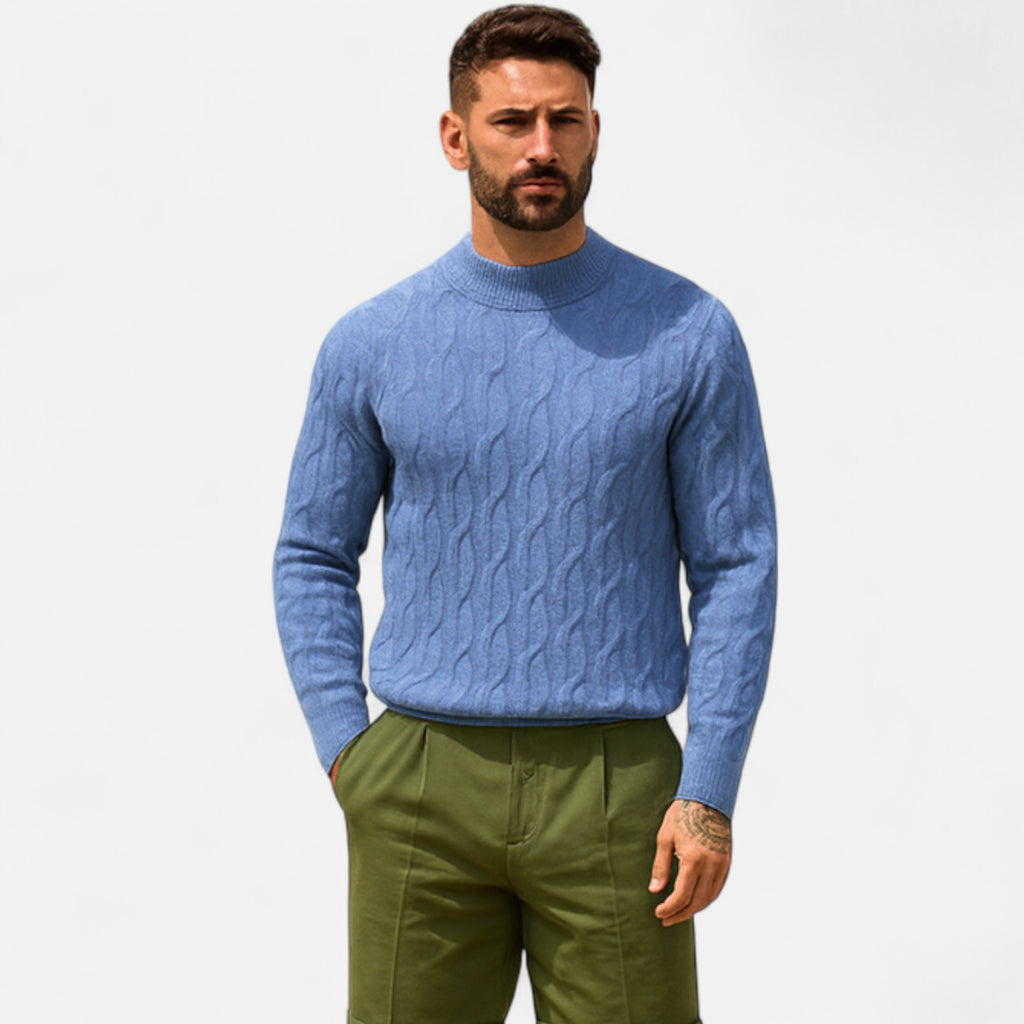 Eloura | Men’s Wool Sweater – Mid-Height Collar, Timeless Warmth