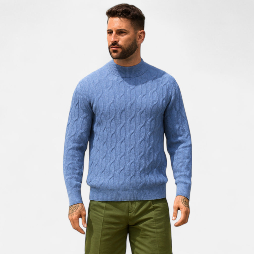 Eloura | Men’s Wool Sweater – Mid-Height Collar, Timeless Warmth
