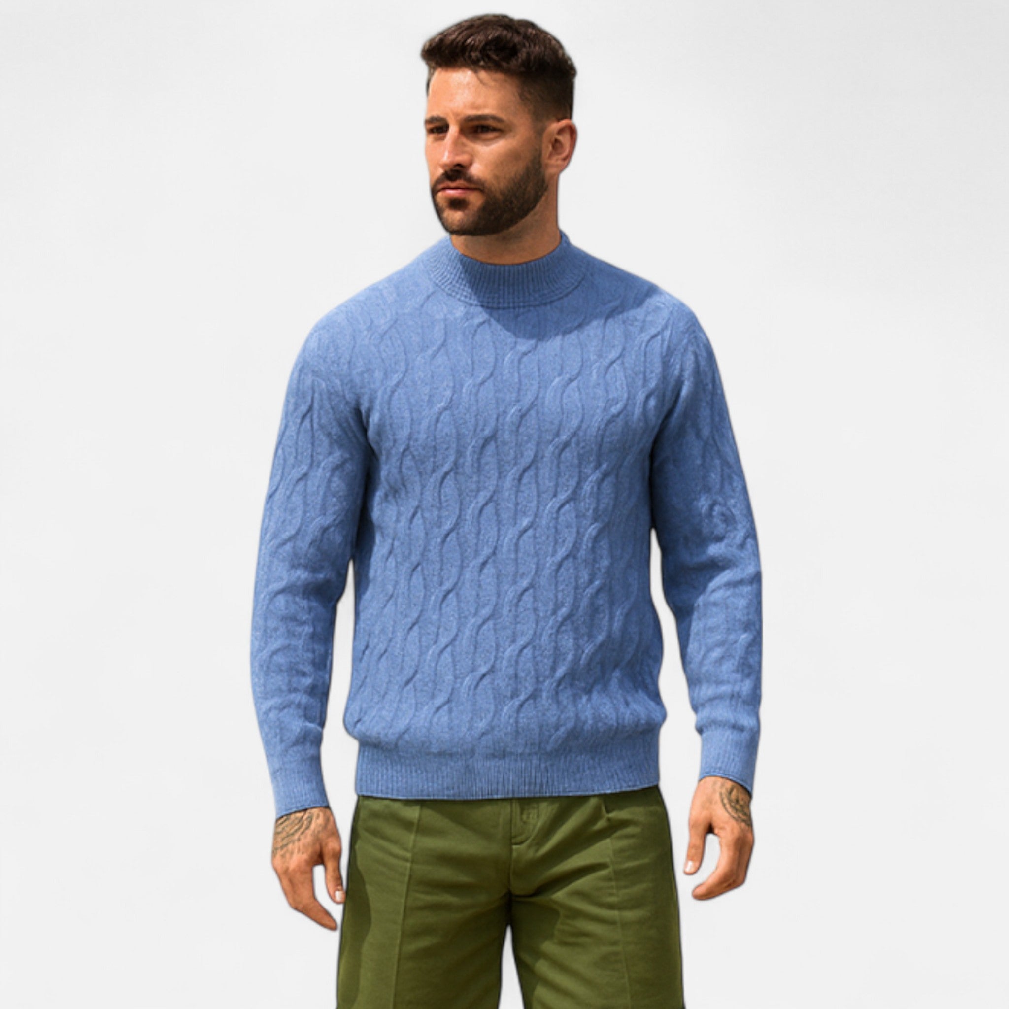 Eloura | Men’s Wool Sweater – Mid-Height Collar, Timeless Warmth