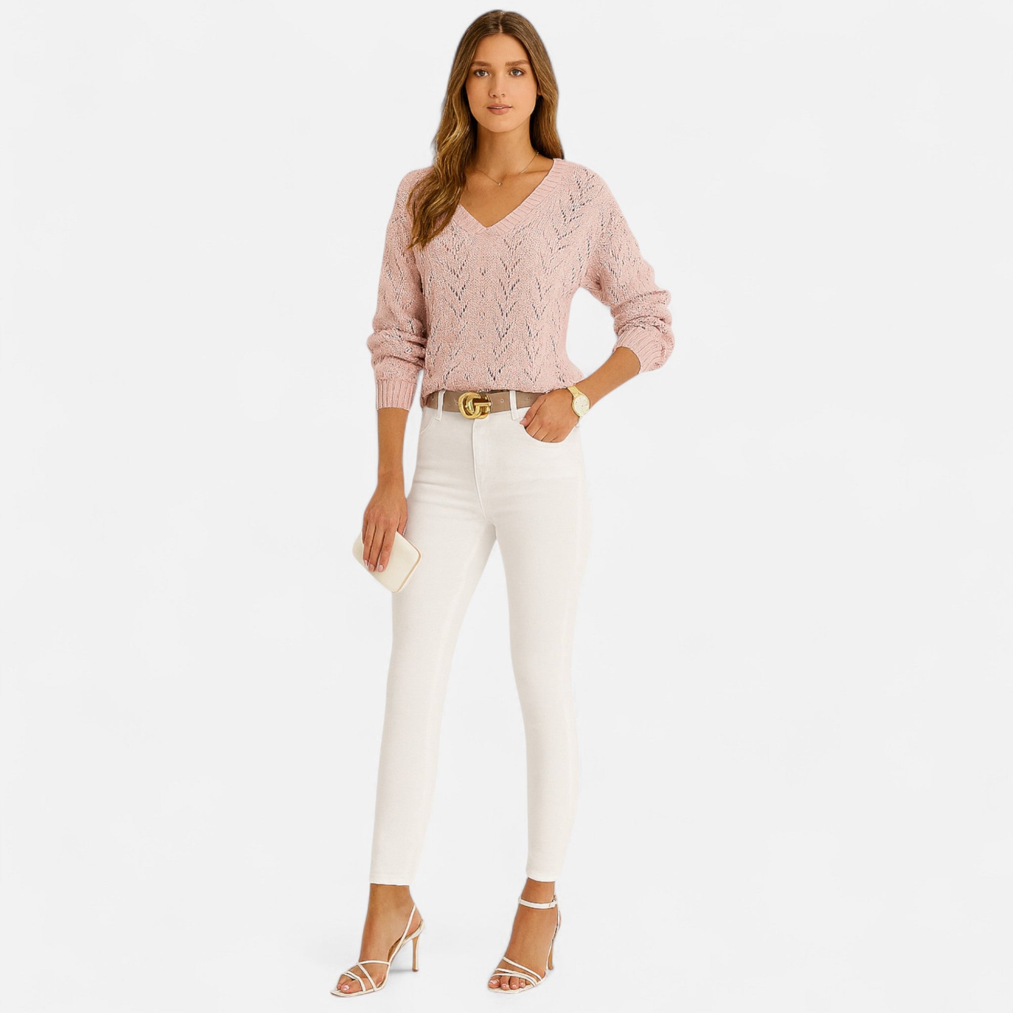 Eloura | Women’s Open-Knit Linen Top – Airy Texture, Effortless Refinement