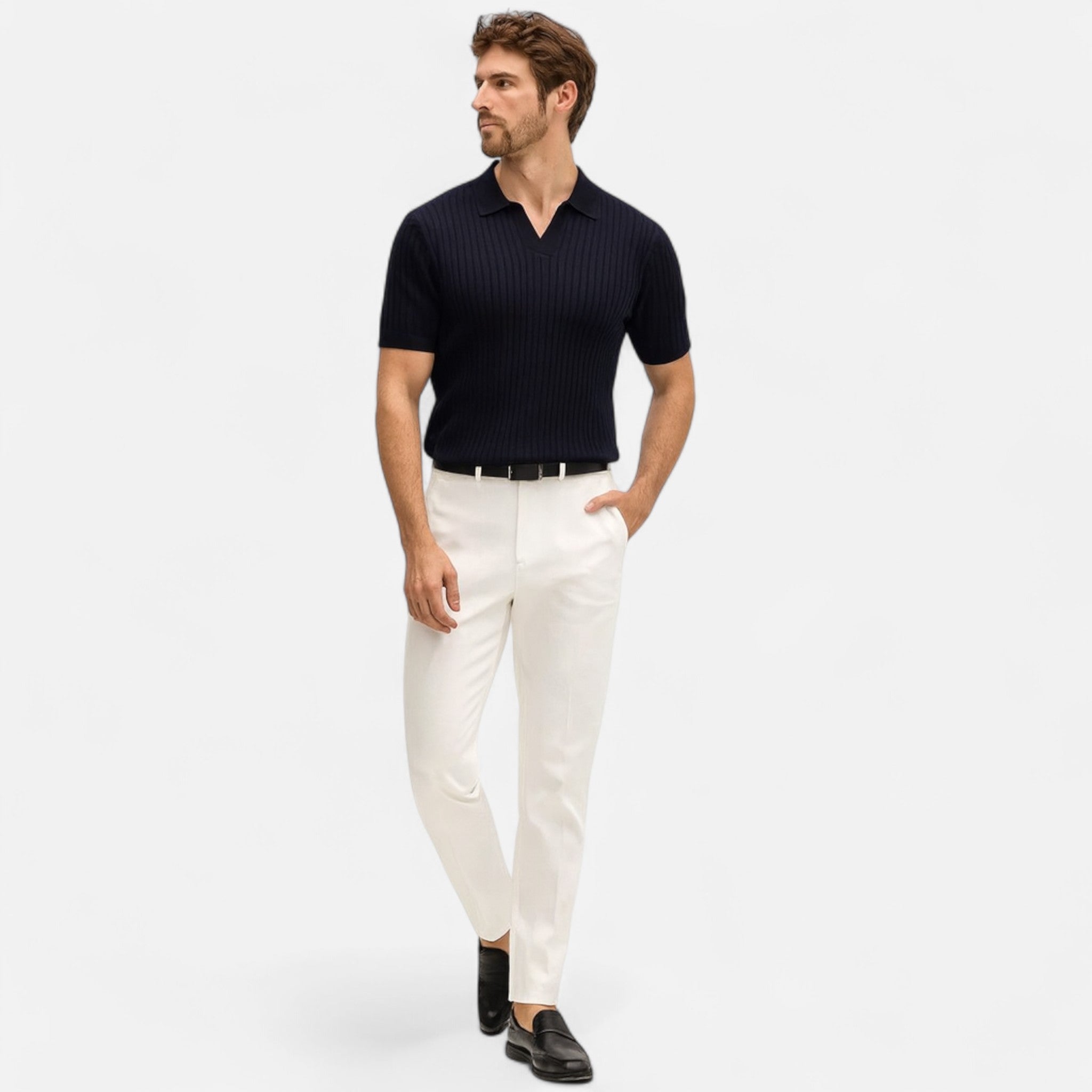 Eloura | Men’s Linen Polo – Relaxed Breathability, Modern Refinement