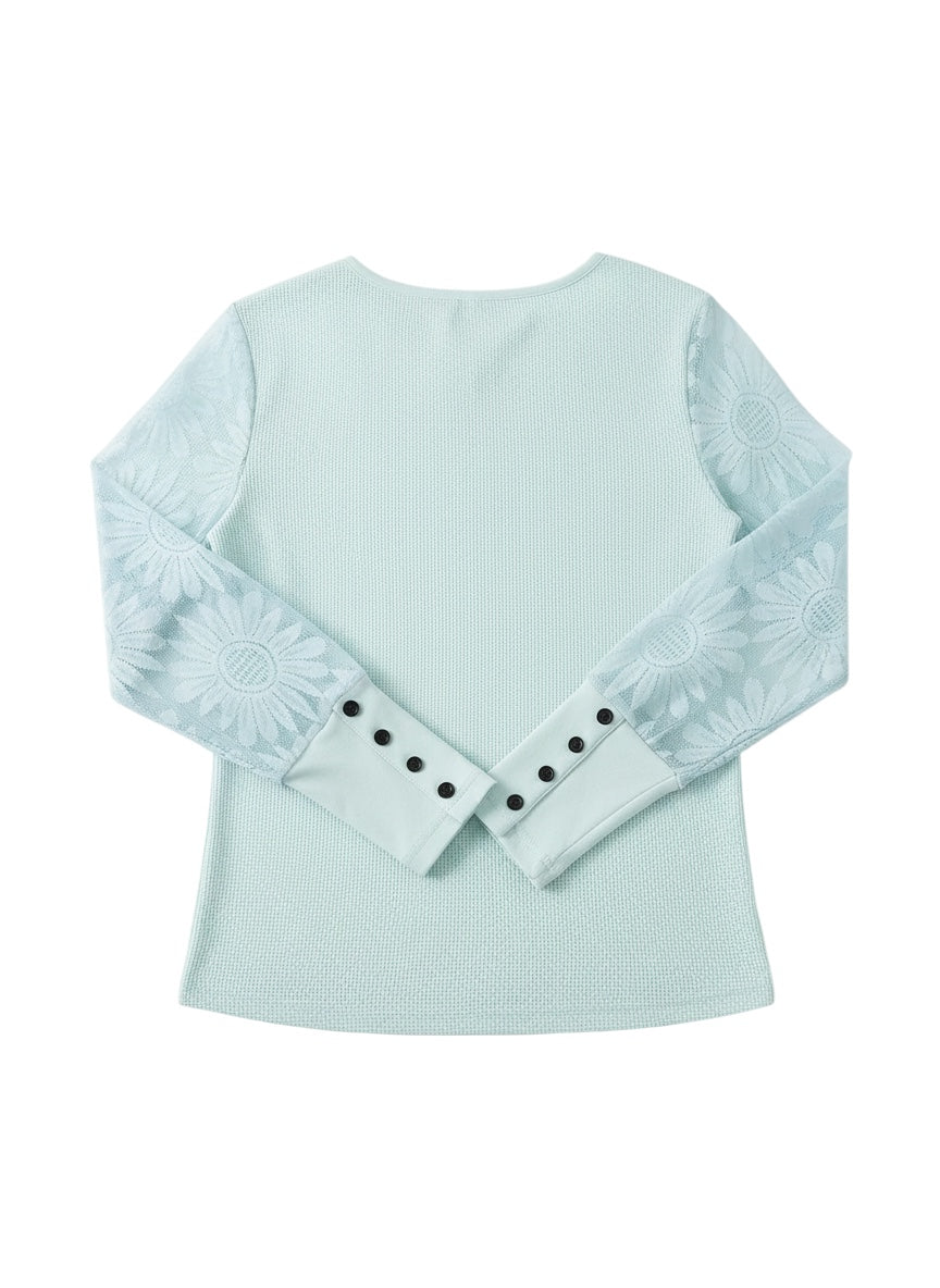 Eloura | Women's Floral Lace Sleeve Office Blouse — Elegant, Refined & Confident