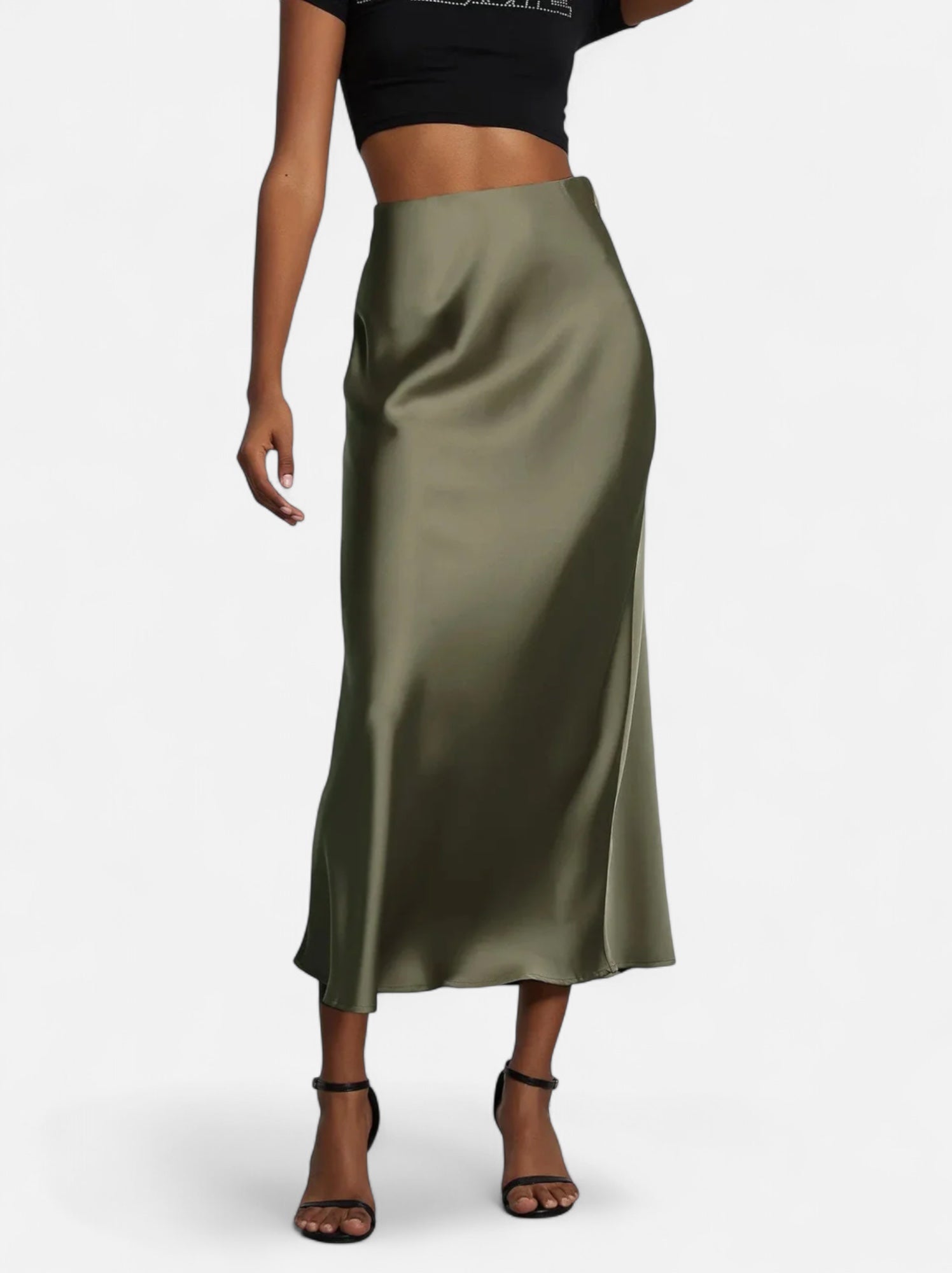 Eloura | Women's Satin High Waist Elegant Skirt