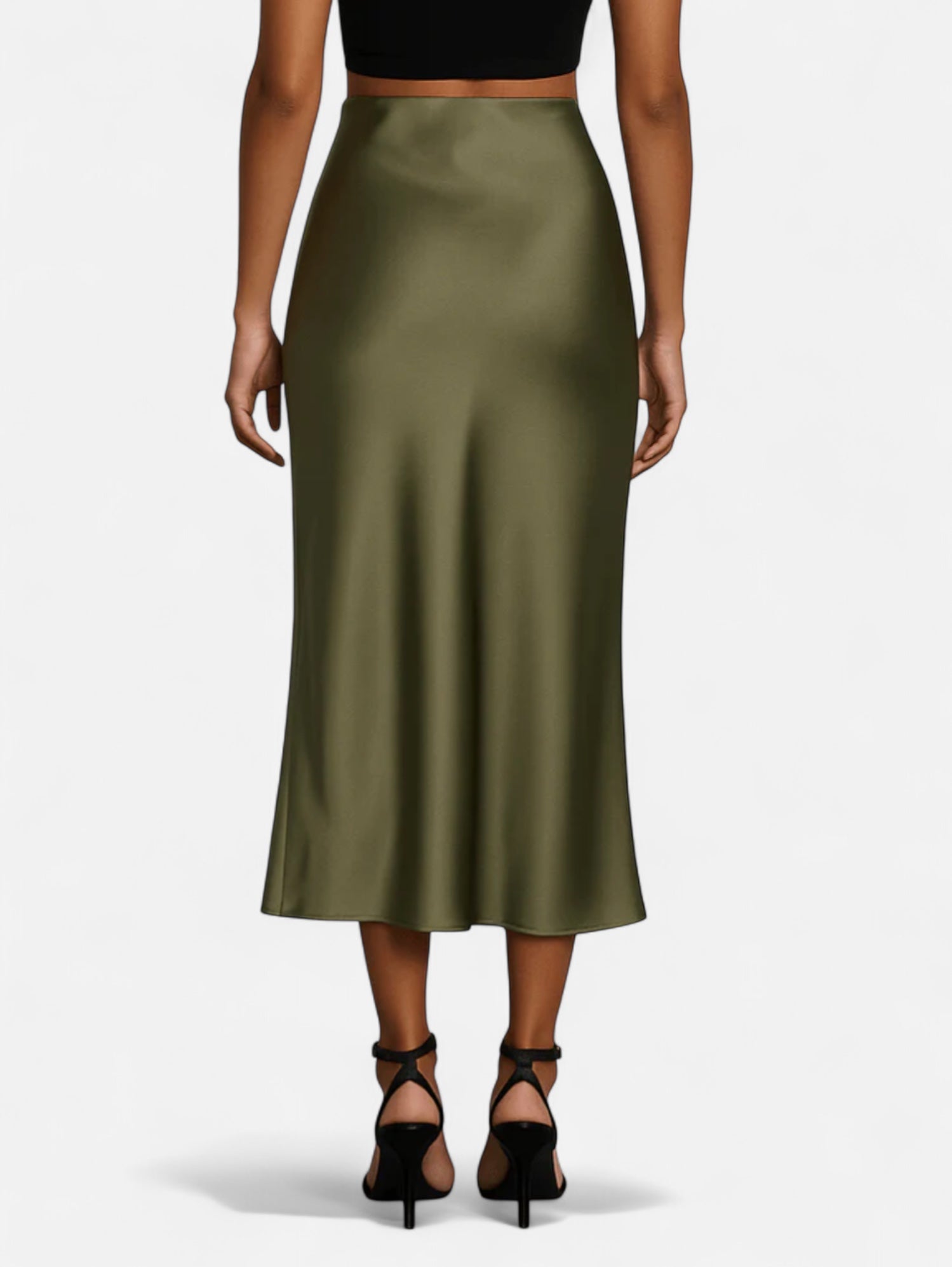 Eloura | Women's Satin High Waist Elegant Skirt