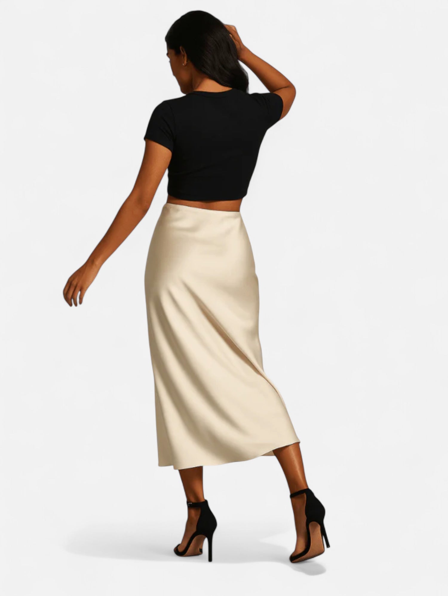 Eloura | Women's Satin High Waist Elegant Skirt