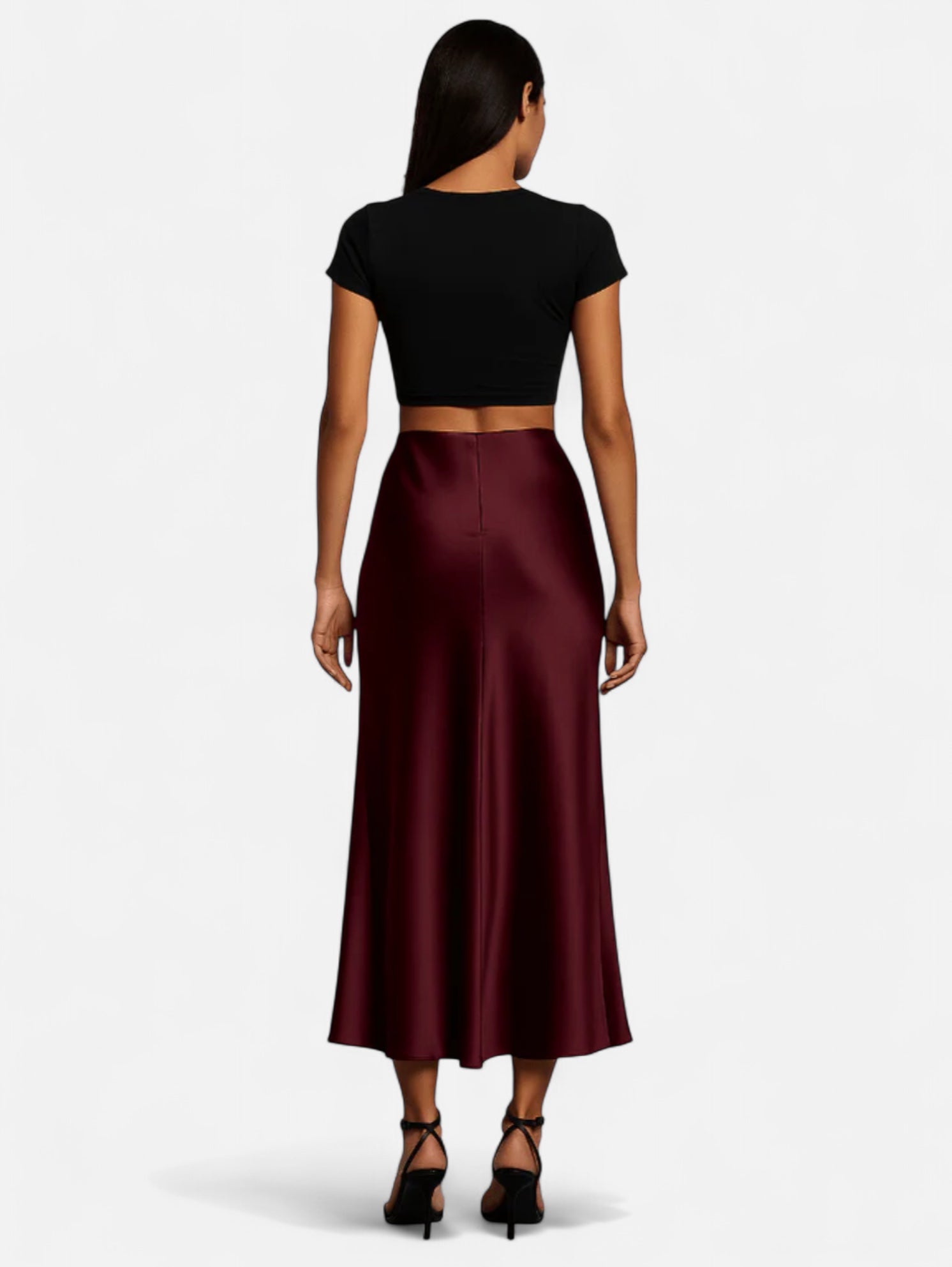 Eloura | Women's Satin High Waist Elegant Skirt
