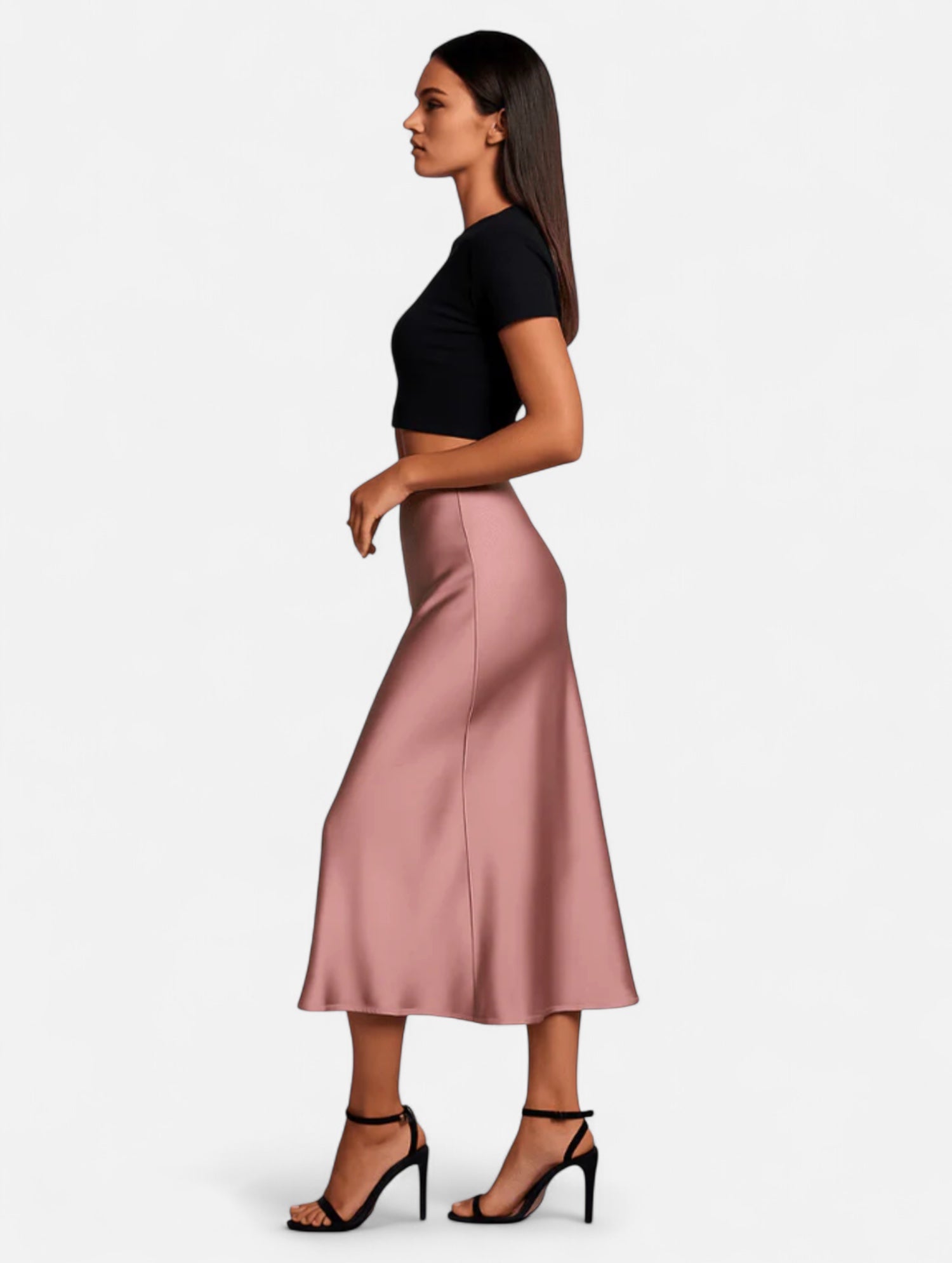 Eloura | Women's Satin High Waist Elegant Skirt