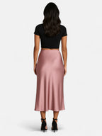 Eloura | Women's Satin High Waist Elegant Skirt