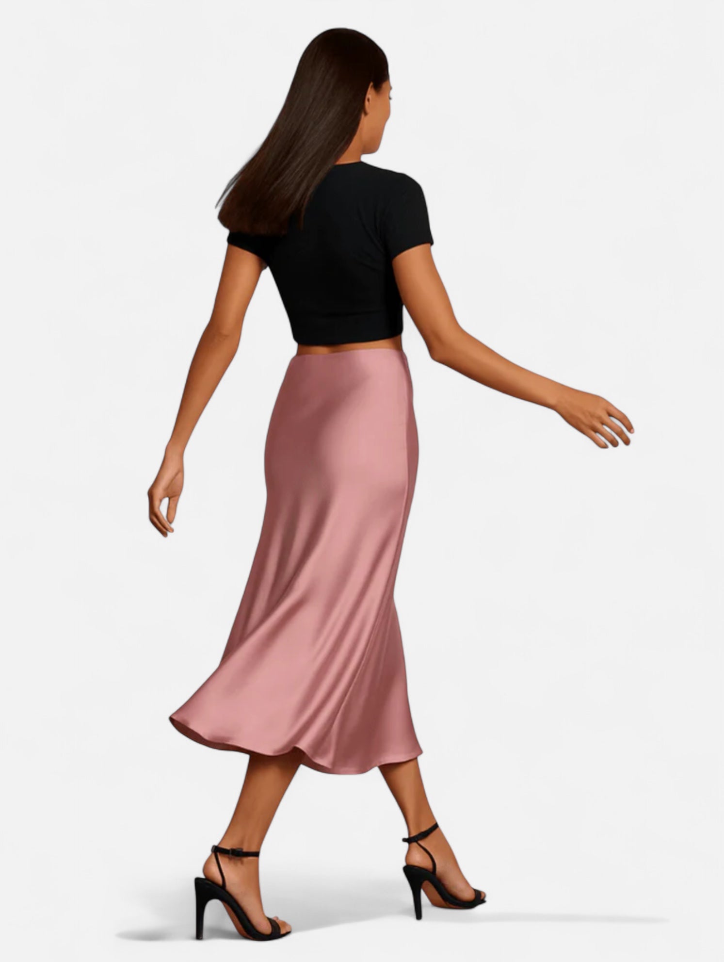 Eloura | Women's Satin High Waist Elegant Skirt