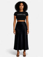 Eloura | Women's Satin High Waist Elegant Skirt