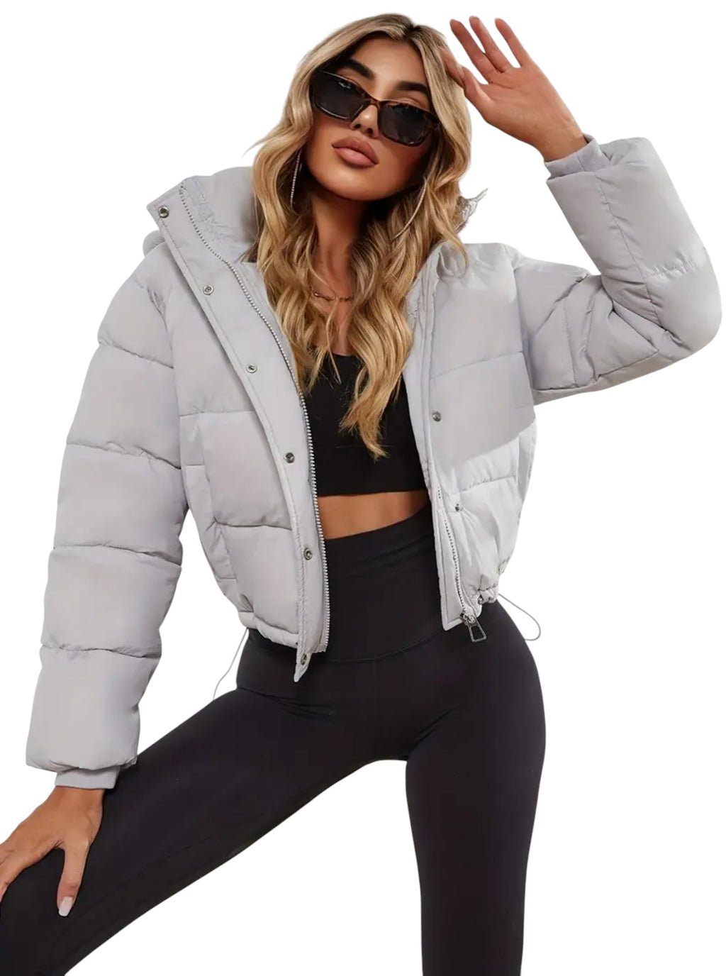 Eloura | Women’s Cropped Puffer Coat – Sporty, Sleek & Winter-Ready