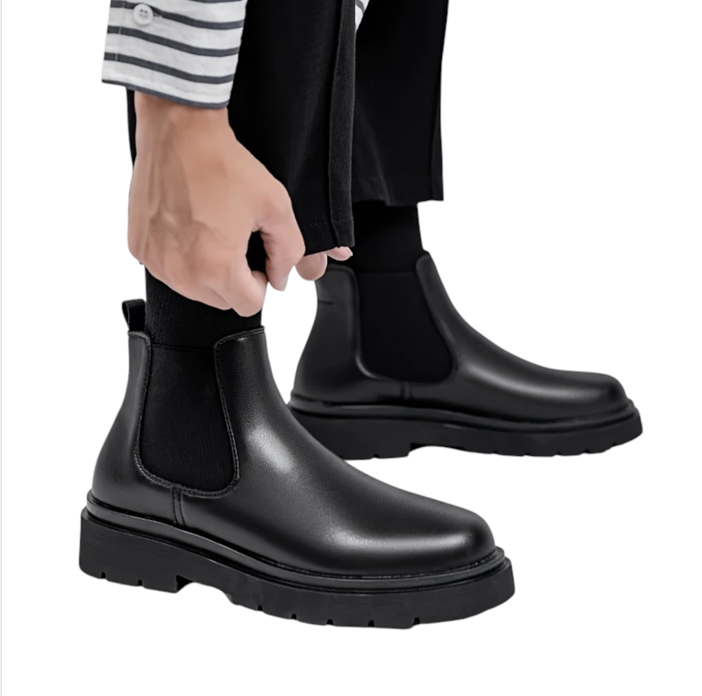Eloura | Men’s Urban Leather Chelsea Boots — Midnight Black