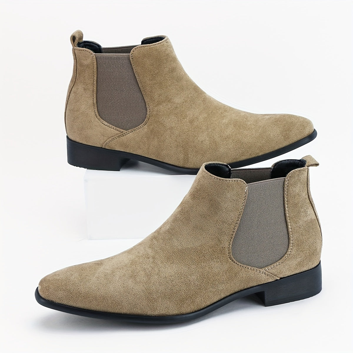 Eloura | Men’s Suede Chelsea Boots – Sandstone Edition
