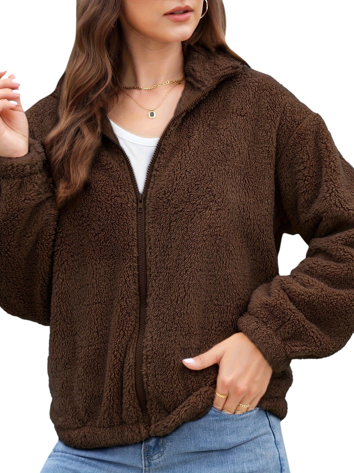 Eloura | Women’s Cozy Zip-Up Fleece Jacket – Warm, Soft & Everyday Essential