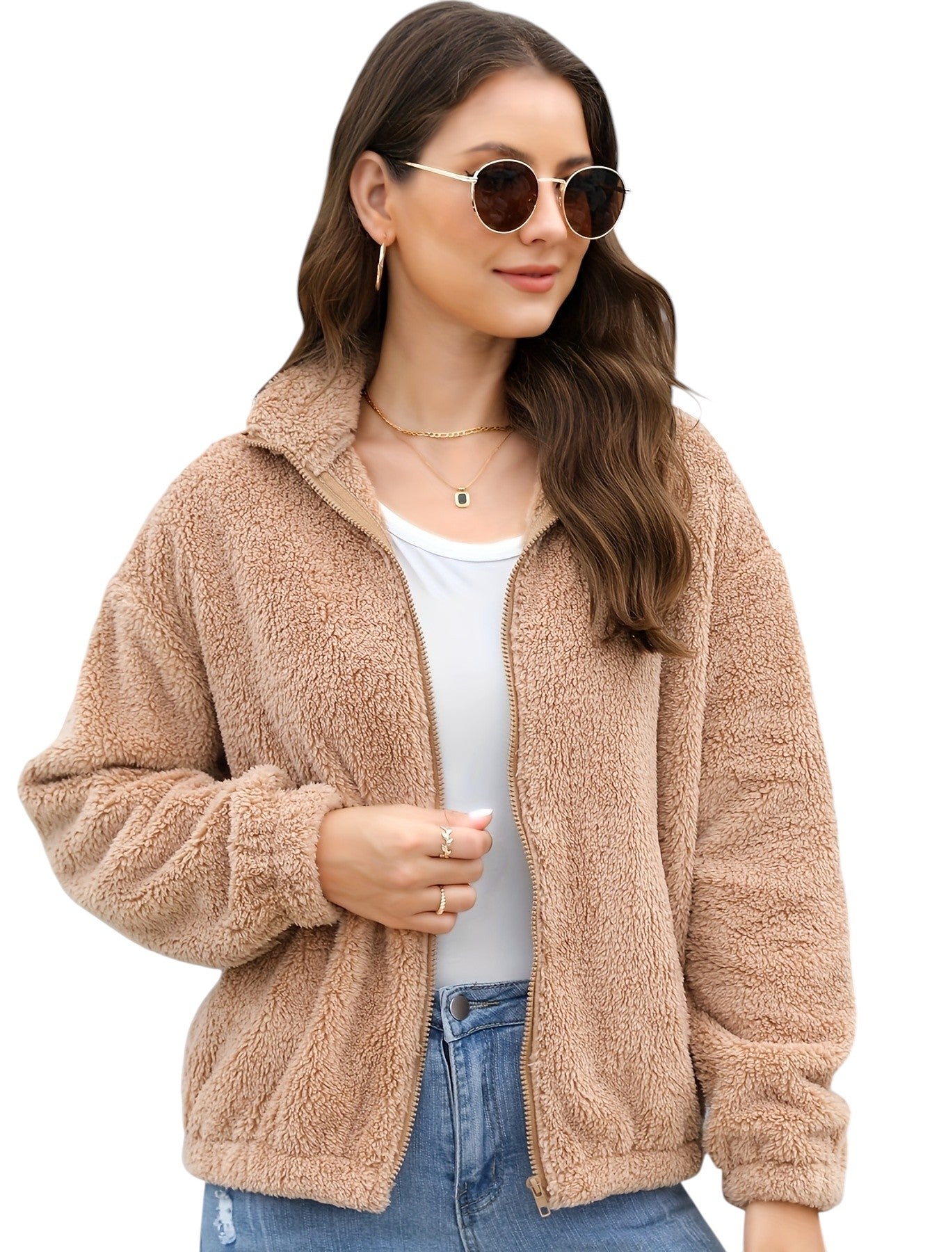 Eloura | Women’s Cozy Zip-Up Fleece Jacket – Warm, Soft & Everyday Essential