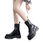 Eloura | Women’s Platform Black Leather Boots – Bold, Modern & Everyday Fierce