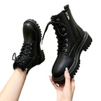 Eloura | Women’s Chunky Black Ankle Boots – Bold, Durable & Street-Ready