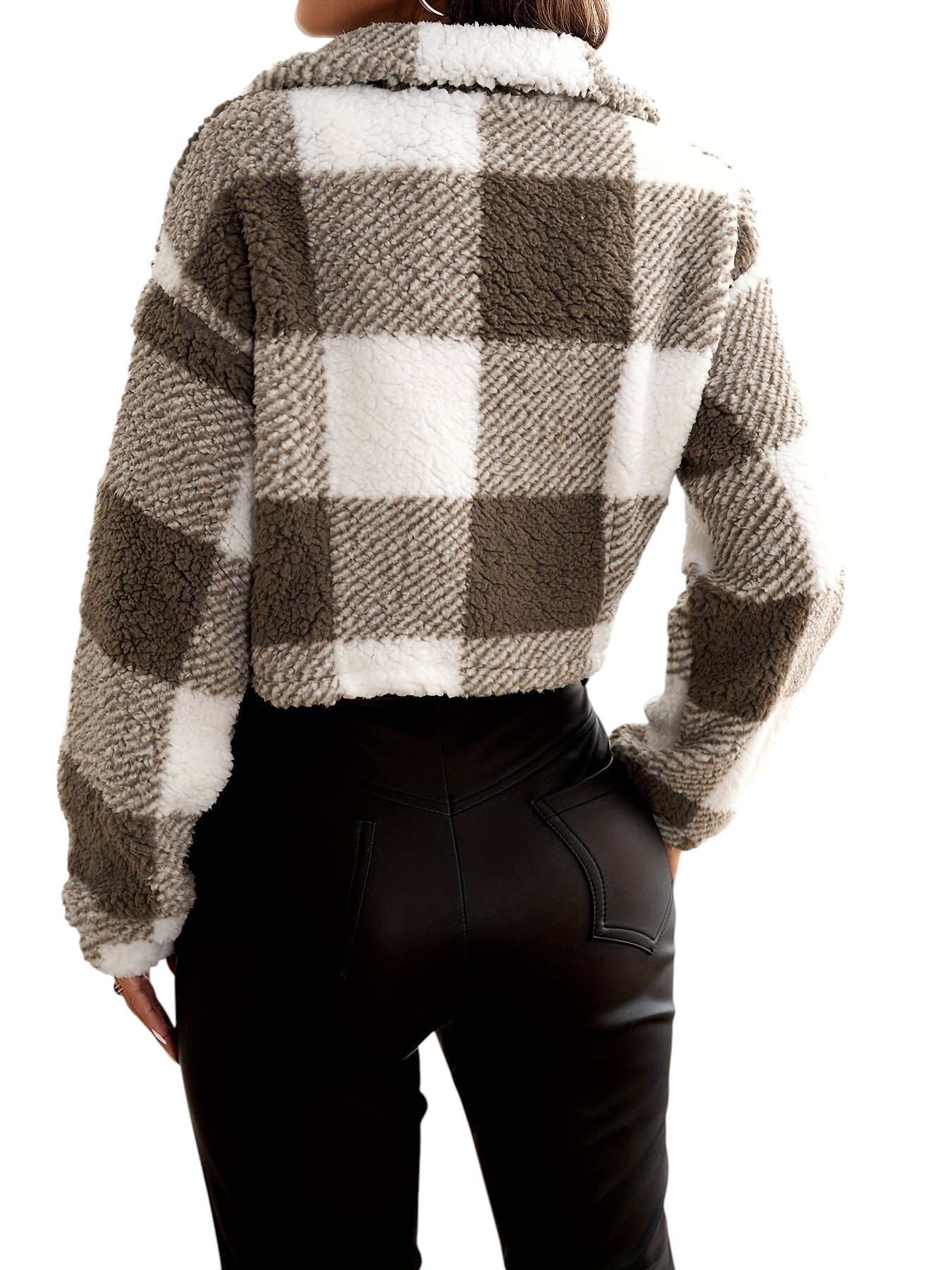 Eloura | Women’s Plaid Teddy Fleece Sherpa Jacket – Cozy Style, Effortless Charm