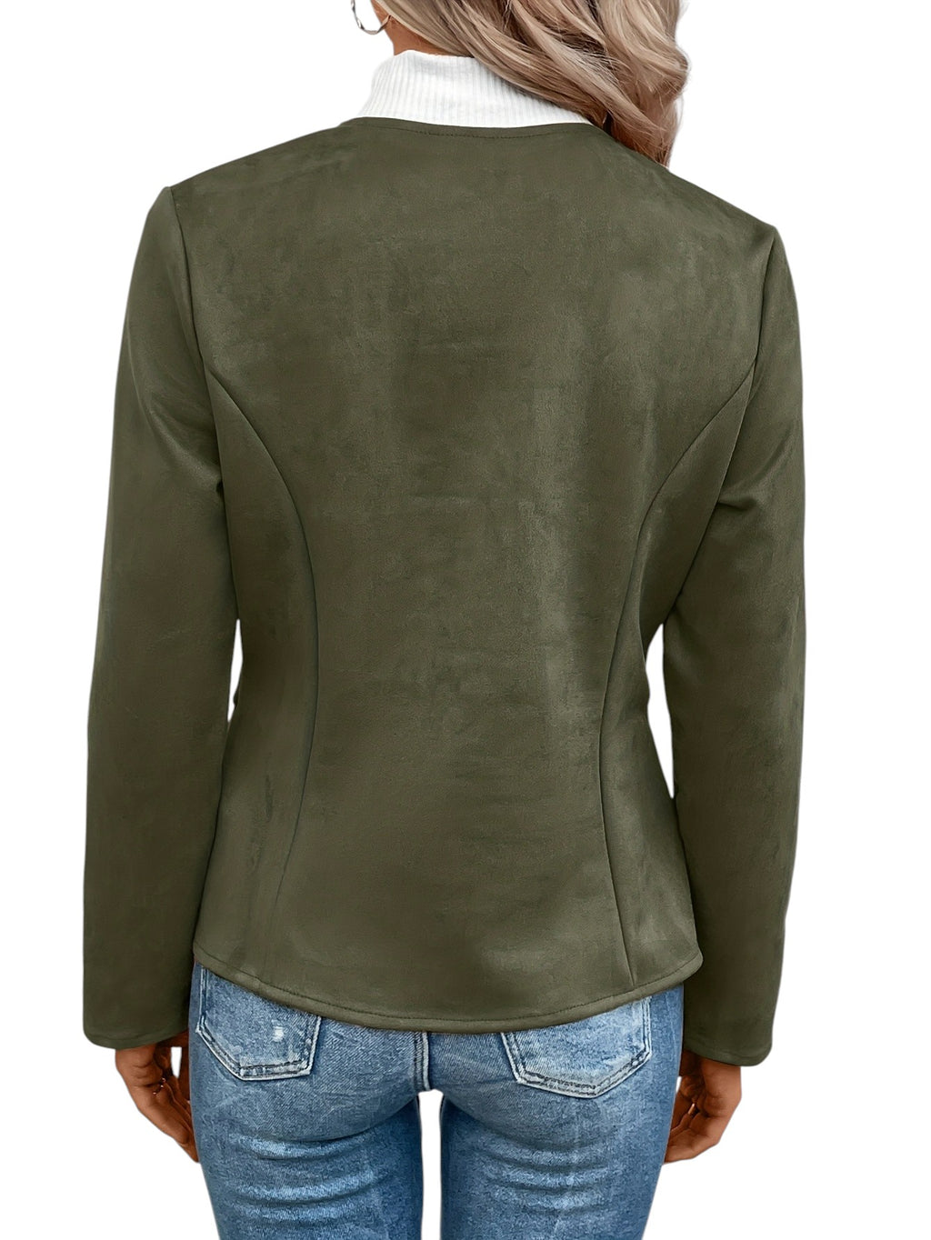 Eloura | Women’s Suede Zip-Up Cardigan Jacket – Elegant, Lightweight & Effortlessly Chic