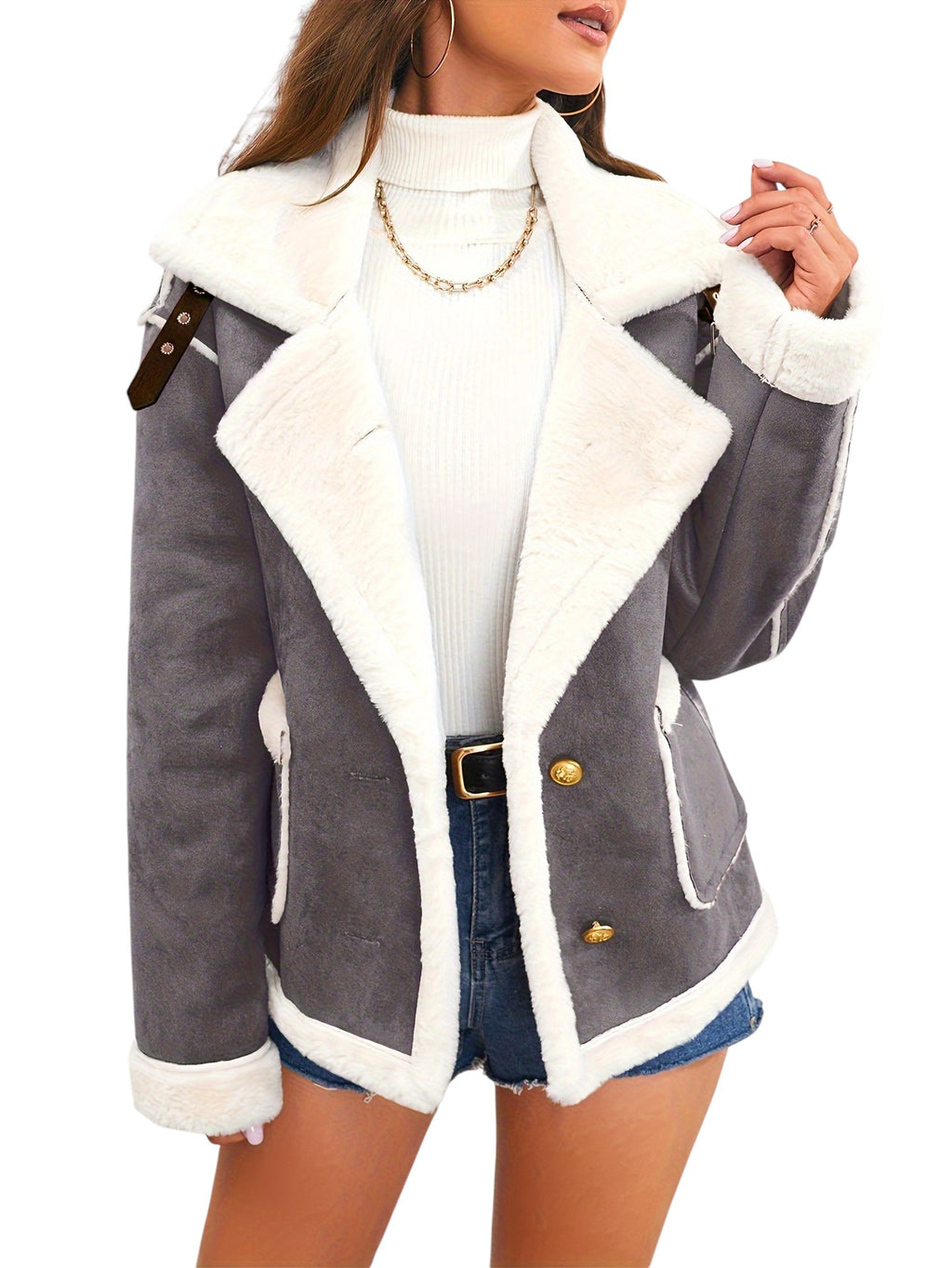 Eloura | Women’s Faux Shearling Winter Coat – Luxe Warmth, Effortless Edge