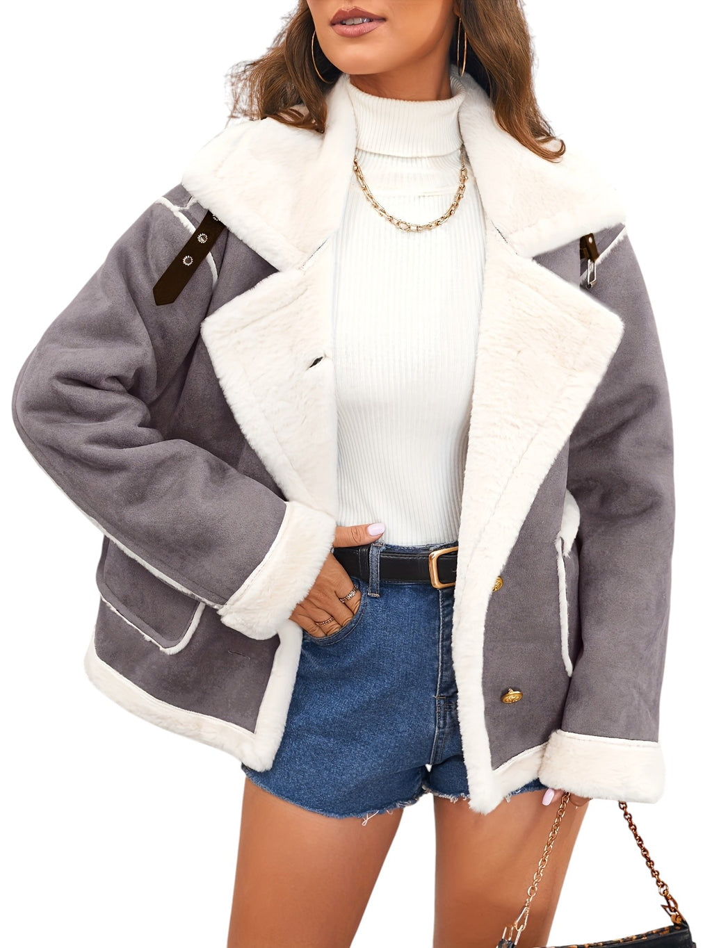 Eloura | Women’s Faux Shearling Winter Coat – Luxe Warmth, Effortless Edge