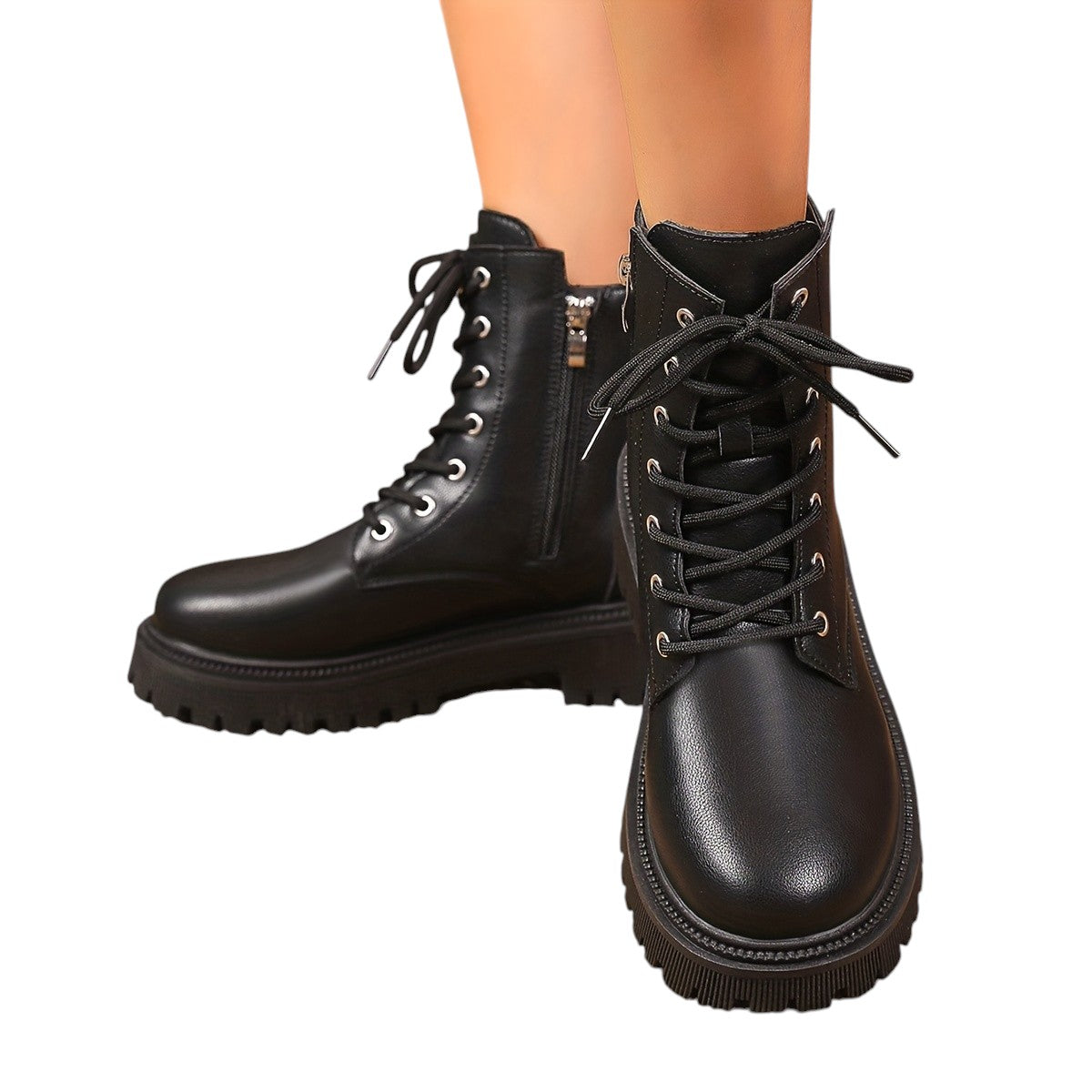 Eloura | Women’s Chunky Black Ankle Boots – Bold, Durable & Street-Ready