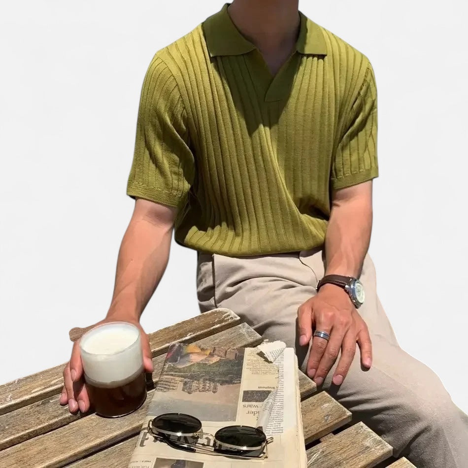 Eloura | Men's Linen Short Sleeves Polo