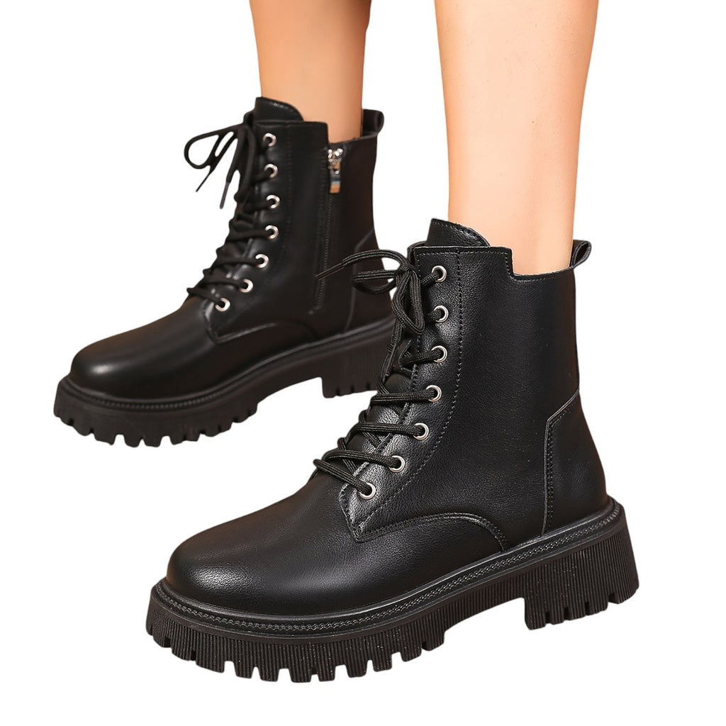 Eloura | Women’s Chunky Black Ankle Boots – Bold, Durable & Street-Ready