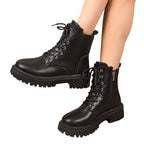 Eloura | Women’s Chunky Black Ankle Boots – Bold, Durable & Street-Ready