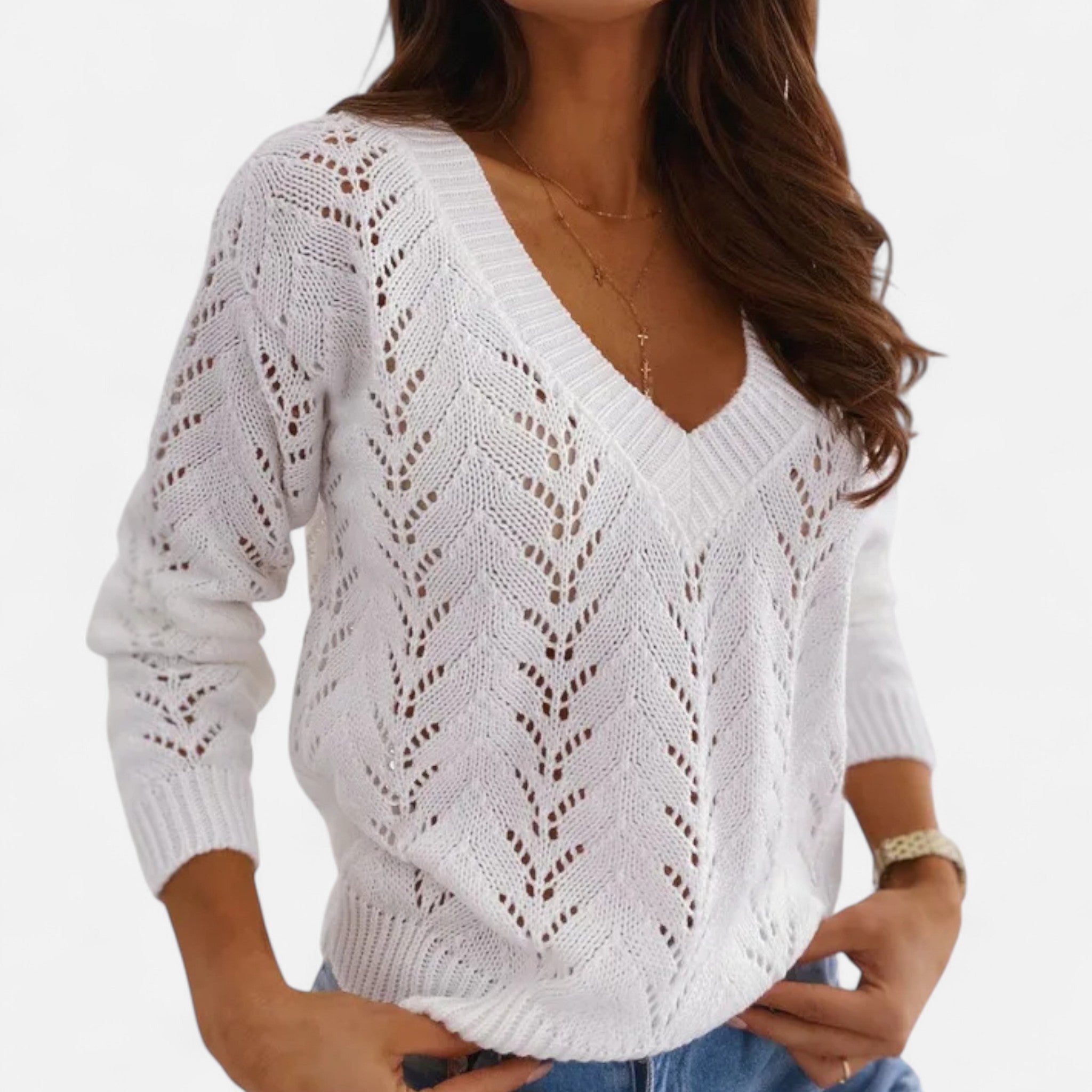 Eloura | Women’s Open-Knit Linen Top – Airy Texture, Effortless Refinement